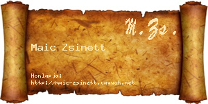 Maic Zsinett névjegykártya